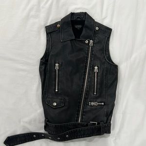 TopShop Moto Faux Leather Vest | Eur 34, US 2, UK 6